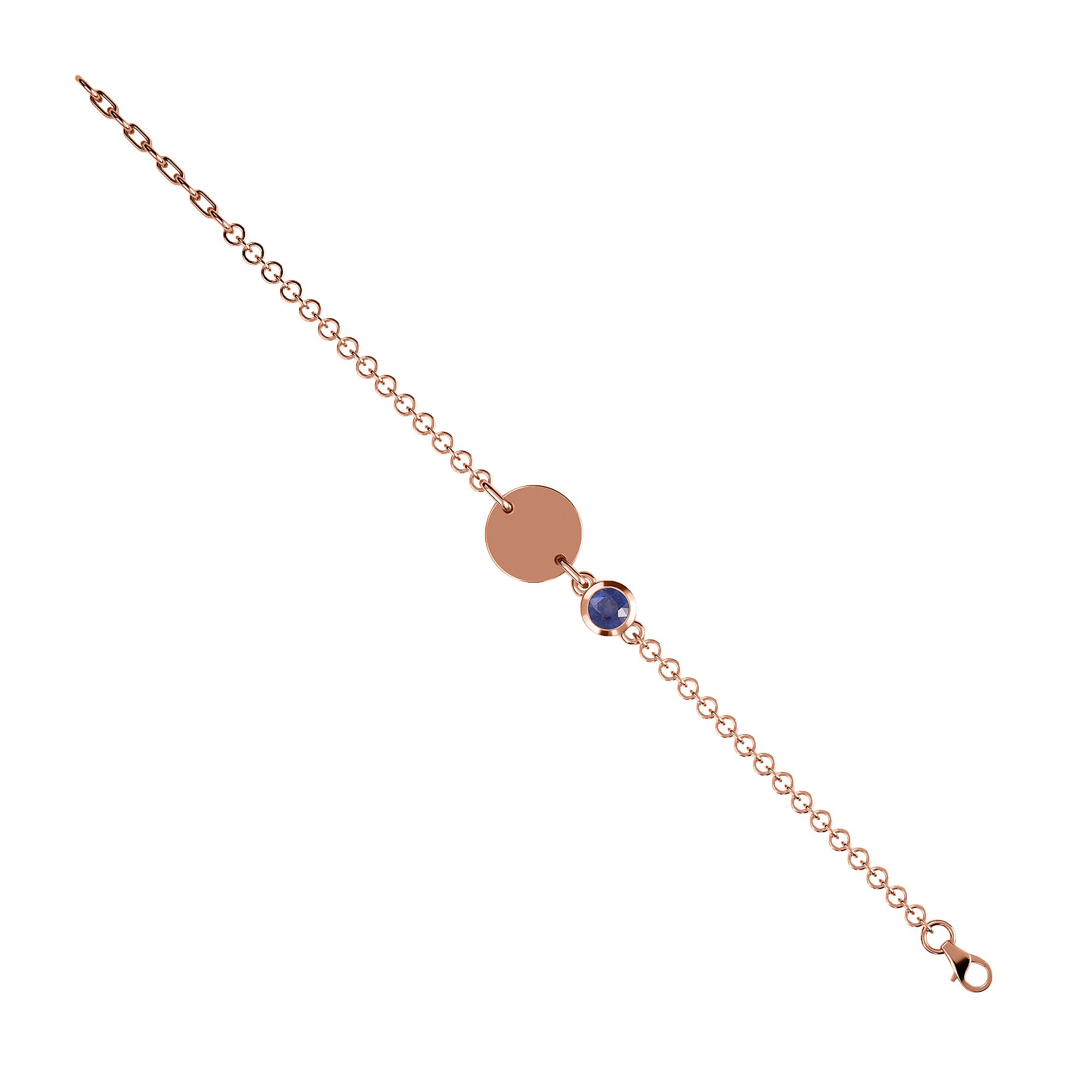 Fissure Filled Blue Sapphire (0.57 Ct) Sterling Silver Bracelet (Size 6)  0.570  Ct.