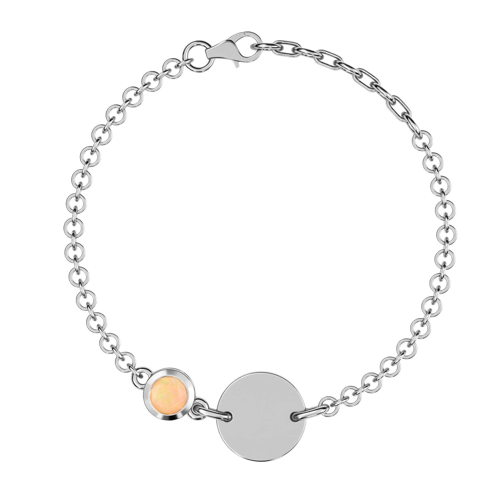 Ethiopian Welo Opal Bracelet (Size 5 with 1 Inch Extender) in Platinum Overlay Sterling Silver