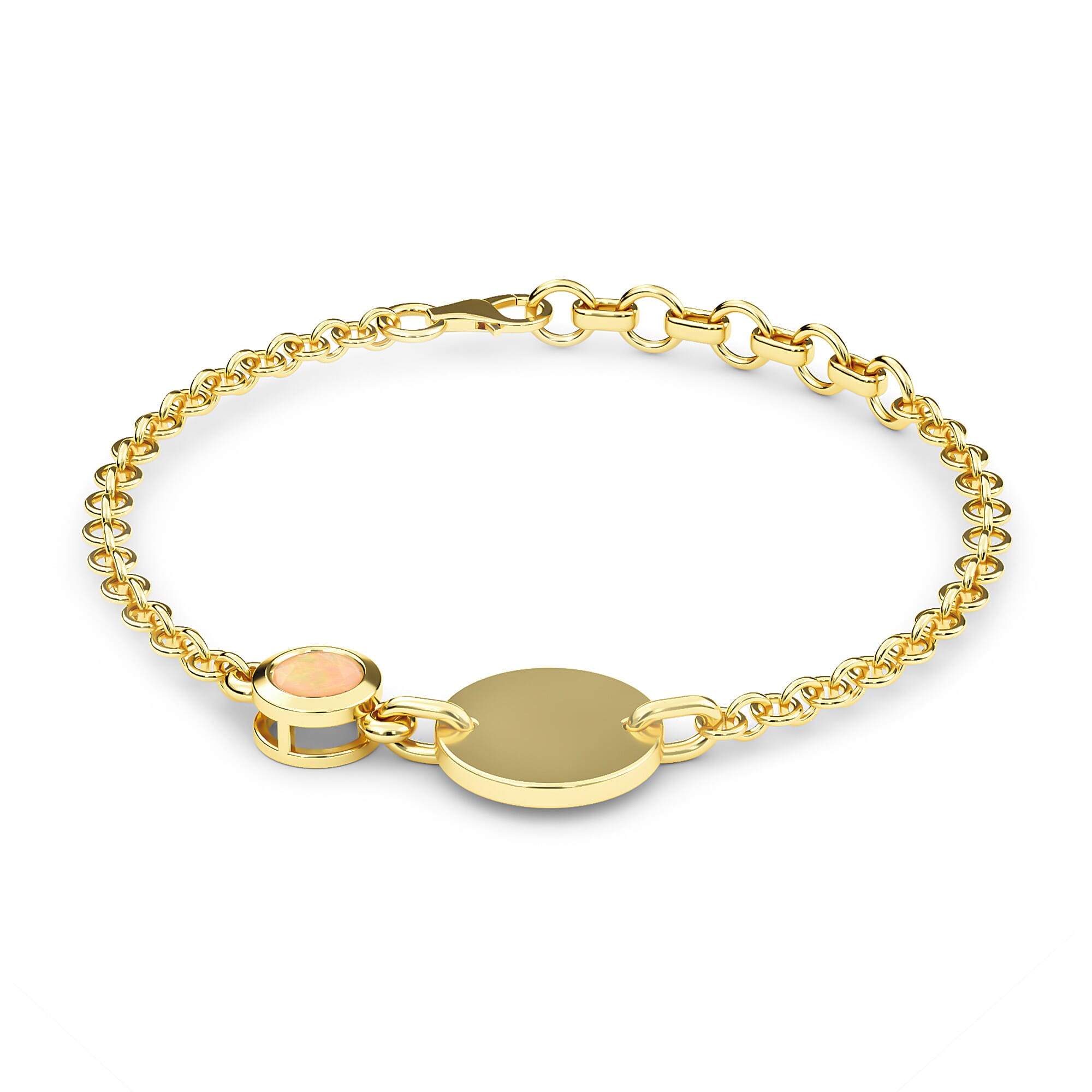 Ethiopian Welo Opal Bracelet (Size 6.5 with 1 Inch Extender) in 14K Gold Overlay Sterling Silver