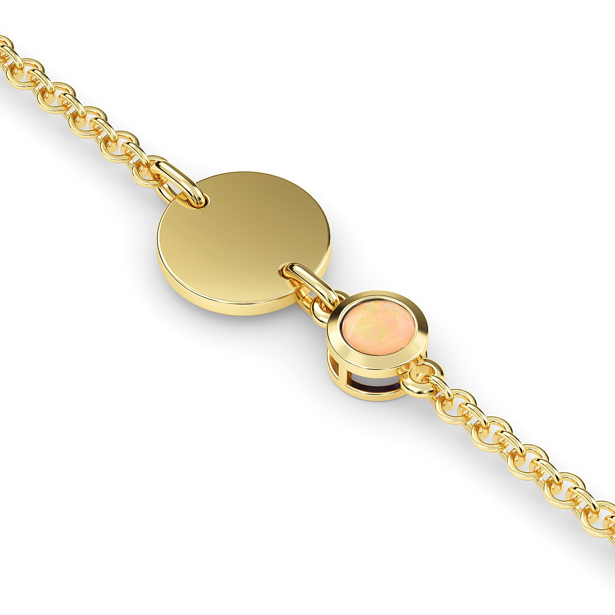 Ethiopian Welo Opal Bracelet (Size 6.5 with 1 Inch Extender) in 14K Gold Overlay Sterling Silver