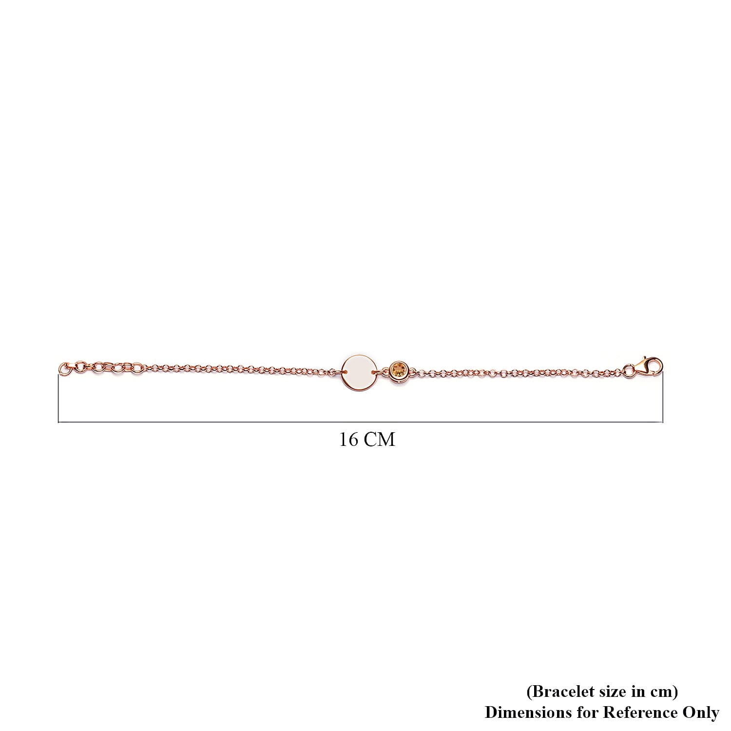 Citrine Bracelet (Size 6.5 with 1 inch Extender) in Rose Gold Overlay Sterling Silver