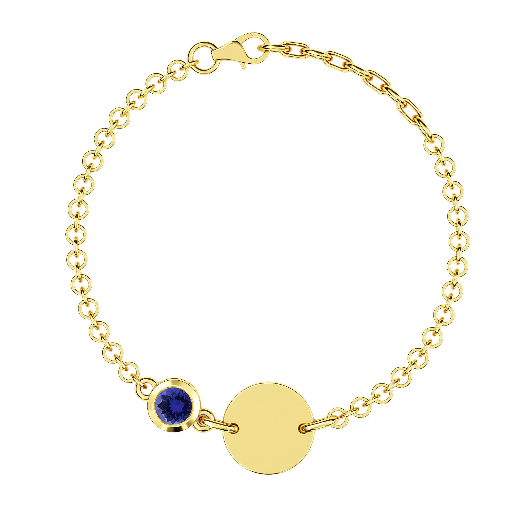 Tanzanite Bracelet (Size 5 with 1 inch Extender) in 14K Gold Overlay Sterling Silver, Silver Wt 6.25 Gms