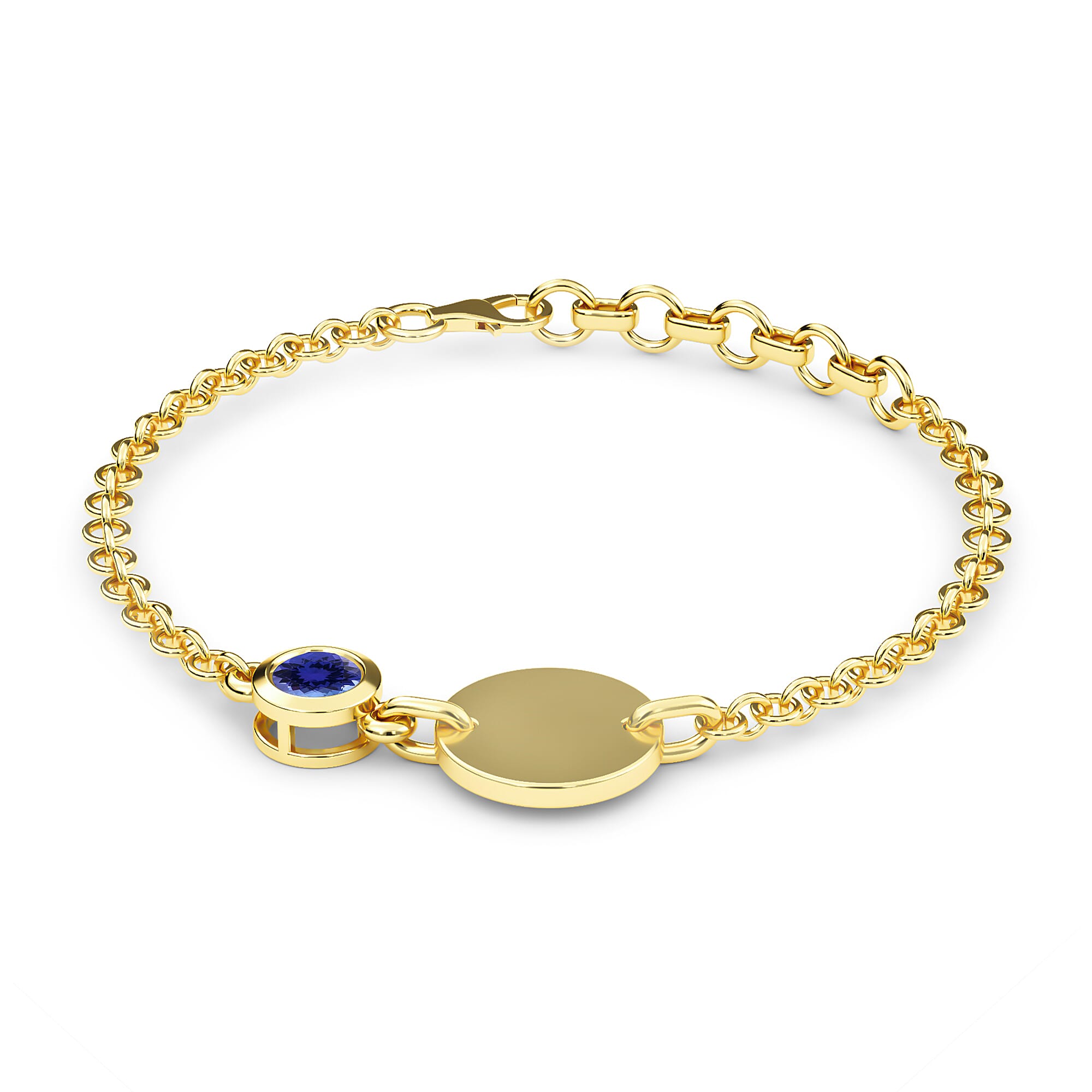 Tanzanite Bracelet (Size 5 with 1 inch Extender) in 14K Gold Overlay Sterling Silver, Silver Wt 6.25 Gms