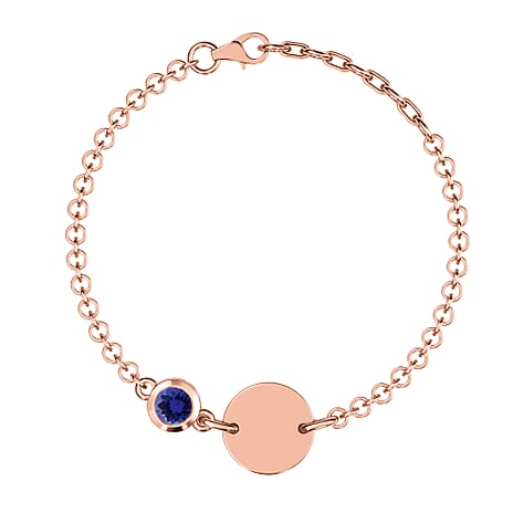 Tanzanite Bracelet (Size 5 with 1 inch Extender) in Rose Gold Overlay Sterling Silver 0.44 Ct.
