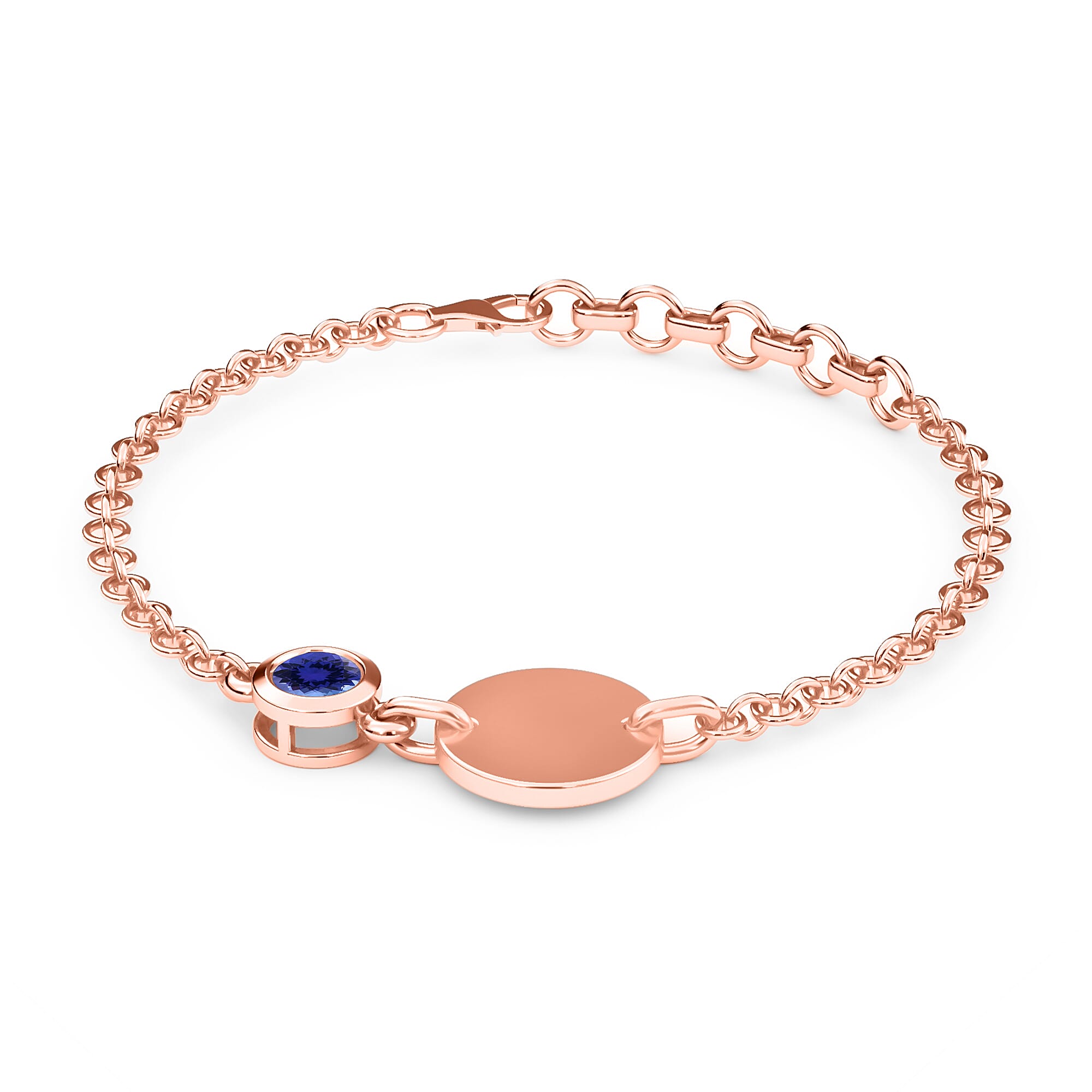 Tanzanite Bracelet (Size 5 with 1 inch Extender) in Rose Gold Overlay Sterling Silver 0.44 Ct.
