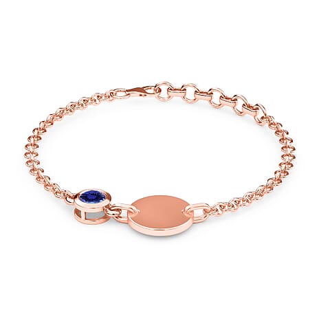 Tanzanite Bracelet (Size 5 with 1 inch Extender) in Rose Gold Overlay Sterling Silver 0.44 Ct.