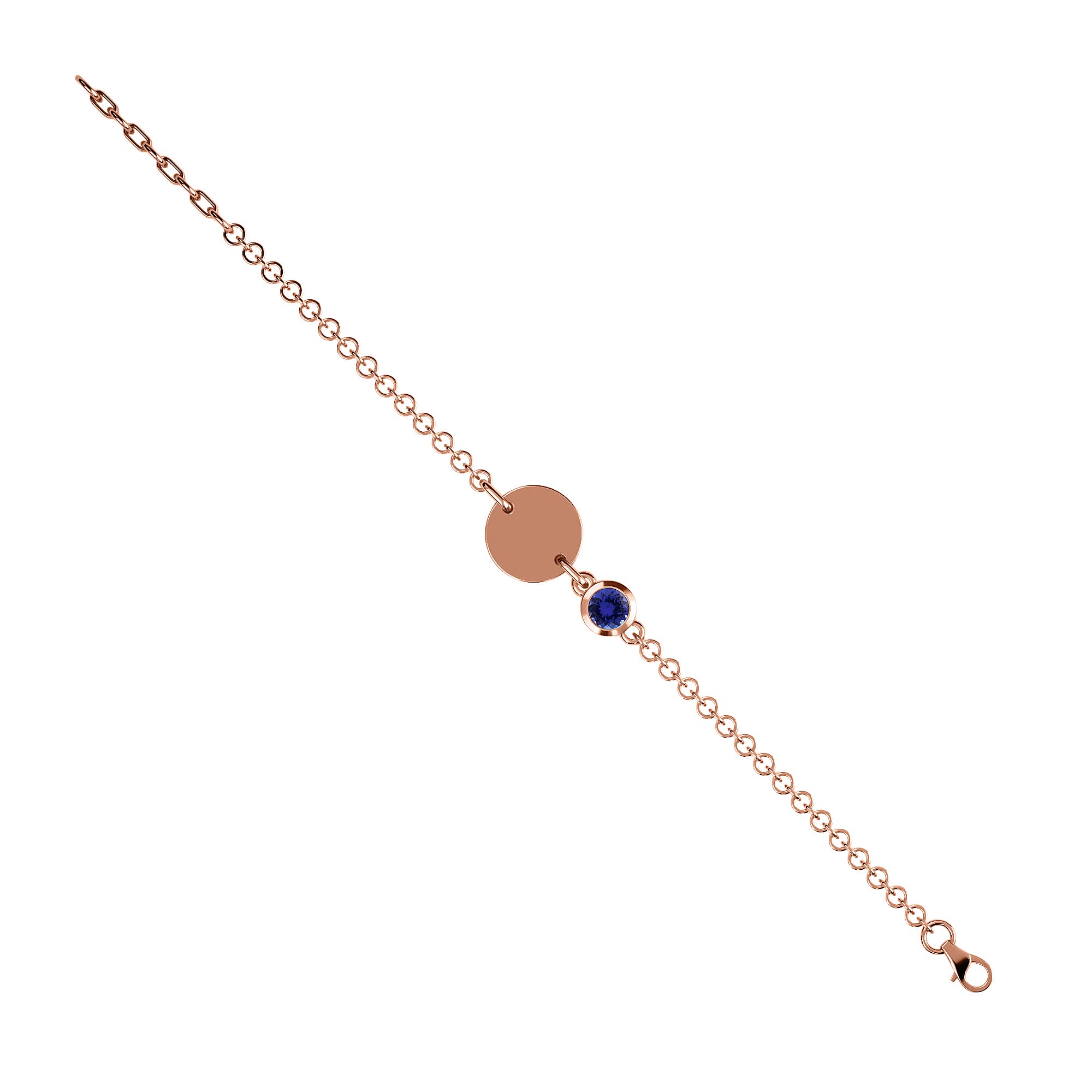 Tanzanite Bracelet (Size 5 with 1 inch Extender) in Rose Gold Overlay Sterling Silver 0.44 Ct.