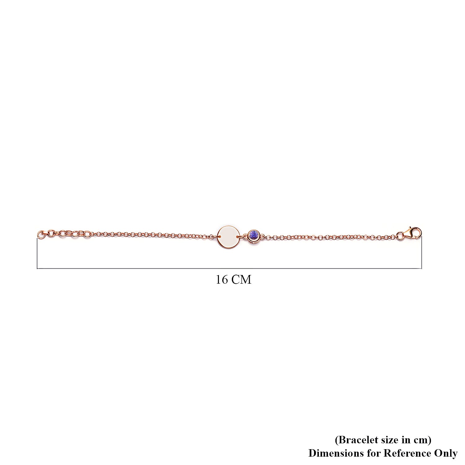 Tanzanite Bracelet (Size 5 with 1 inch Extender) in Rose Gold Overlay Sterling Silver 0.44 Ct.