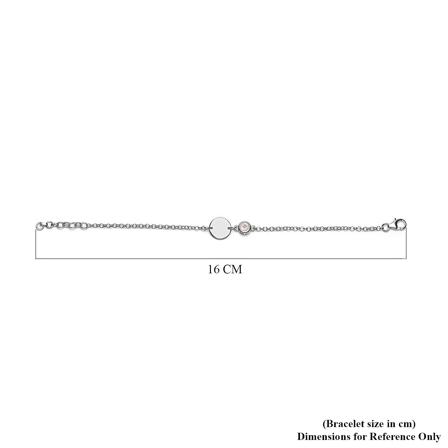 Diamond Bracelet (Size 6 with Extender) in Platinum Overlay Sterling Silver Diamond Bracelet (Size 6 with Extender) in Platinum Overlay Sterling Silver