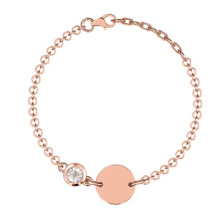 Diamond Bracelet (Size 6 with Extender) in Rose Gold Plated Sterling Silver