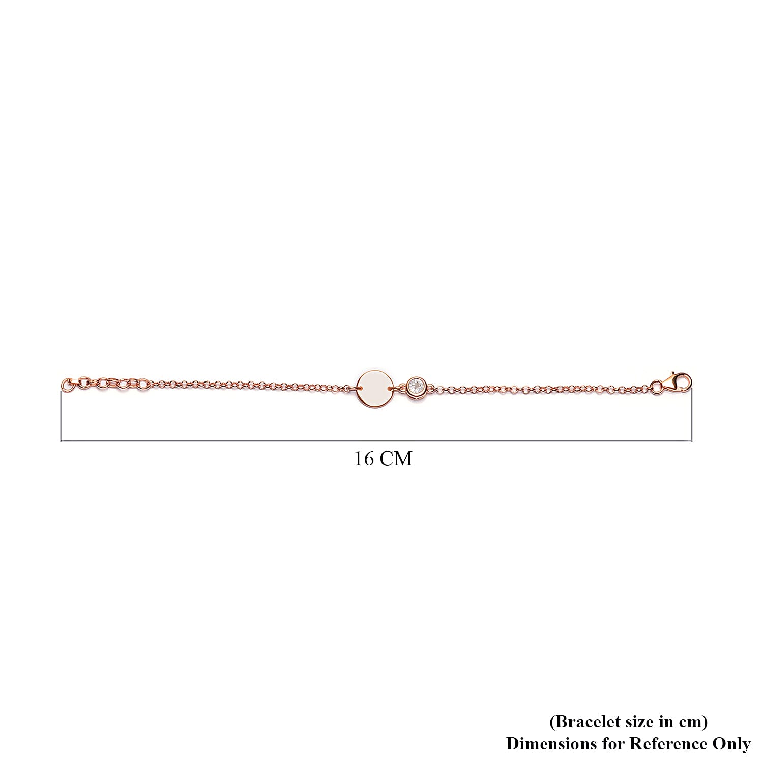 Diamond Bracelet (Size 6.5 with Extender) in Rose Gold Overlay Sterling Silver