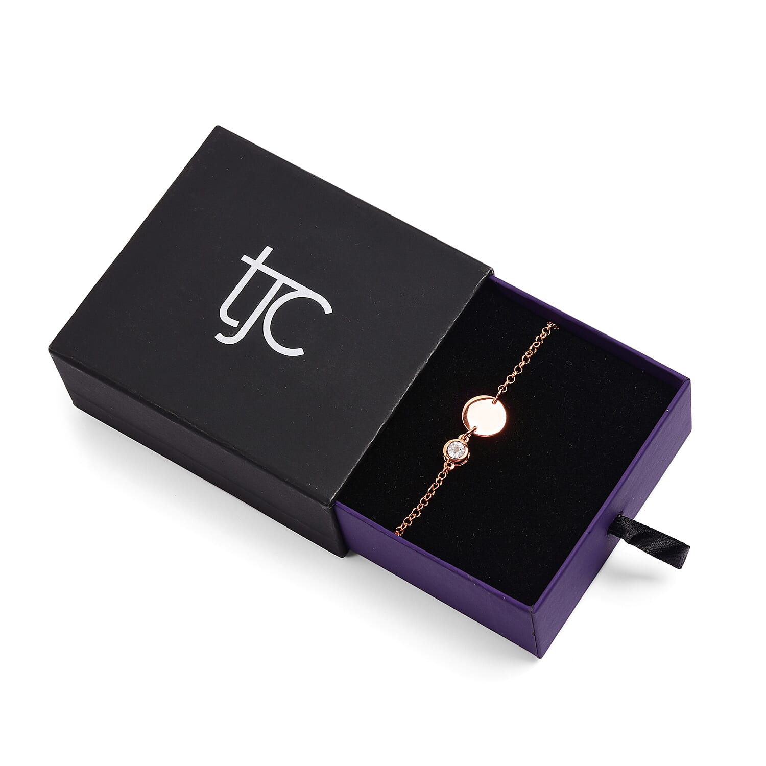 Diamond Bracelet (Size 6.5 with Extender) in Rose Gold Overlay Sterling Silver