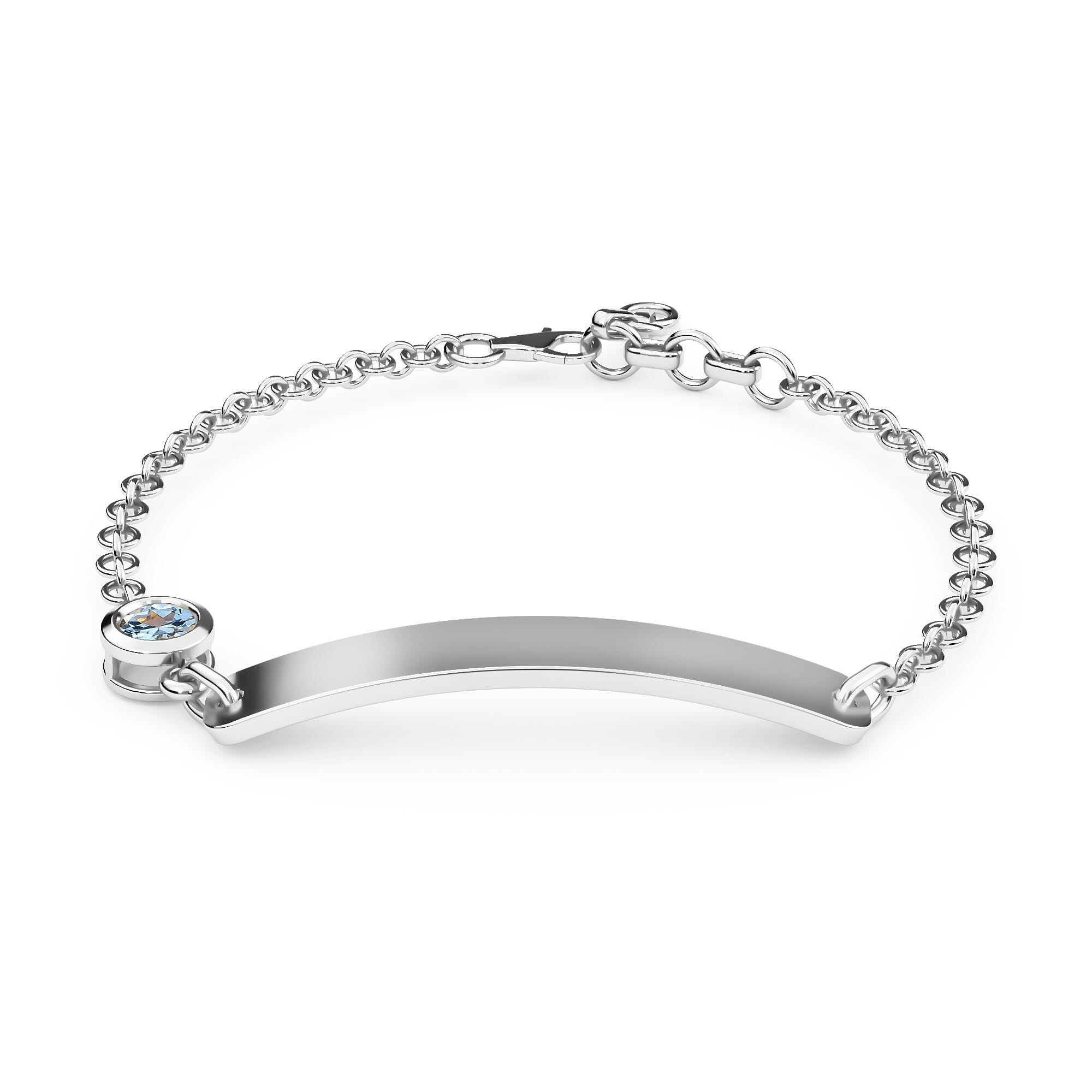 Espirito Santo Aquamarine Bracelet (Size 6 with Extender) in Platinum Overlay Sterling Silver, Silver wt 5.23 Gms