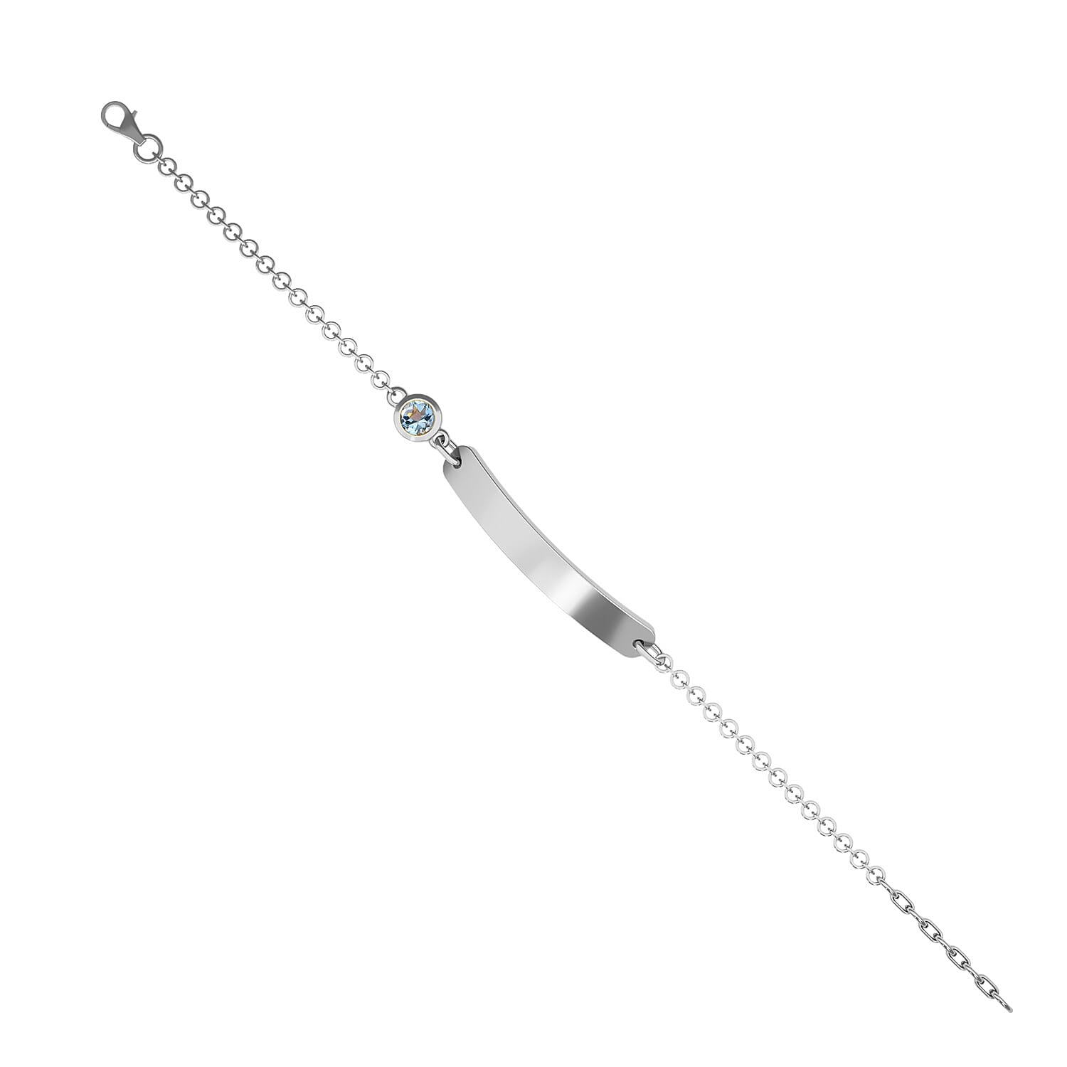 Espirito Santo Aquamarine Bracelet (Size 6 with Extender) in Platinum Overlay Sterling Silver, Silver wt 5.23 Gms