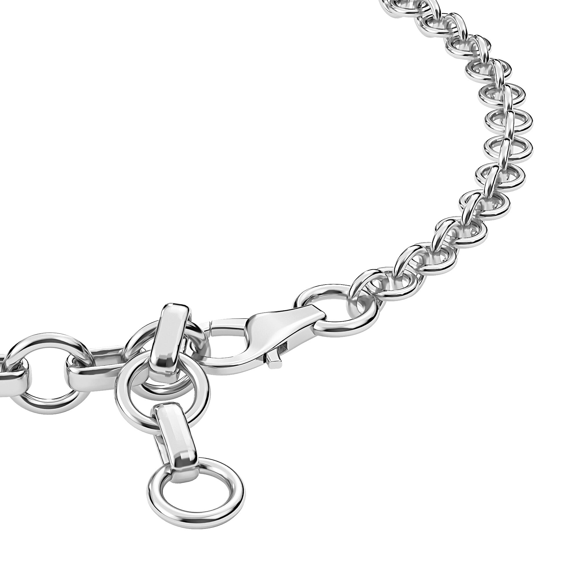 Espirito Santo Aquamarine Bracelet (Size 6 with Extender) in Platinum Overlay Sterling Silver, Silver wt 5.23 Gms