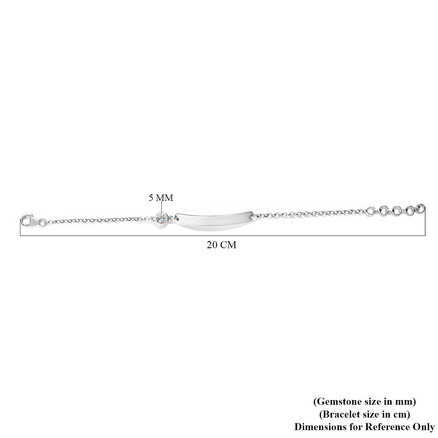 Espirito Santo Aquamarine Bracelet (Size 6 with Extender) in Platinum Overlay Sterling Silver, Silver wt 5.23 Gms