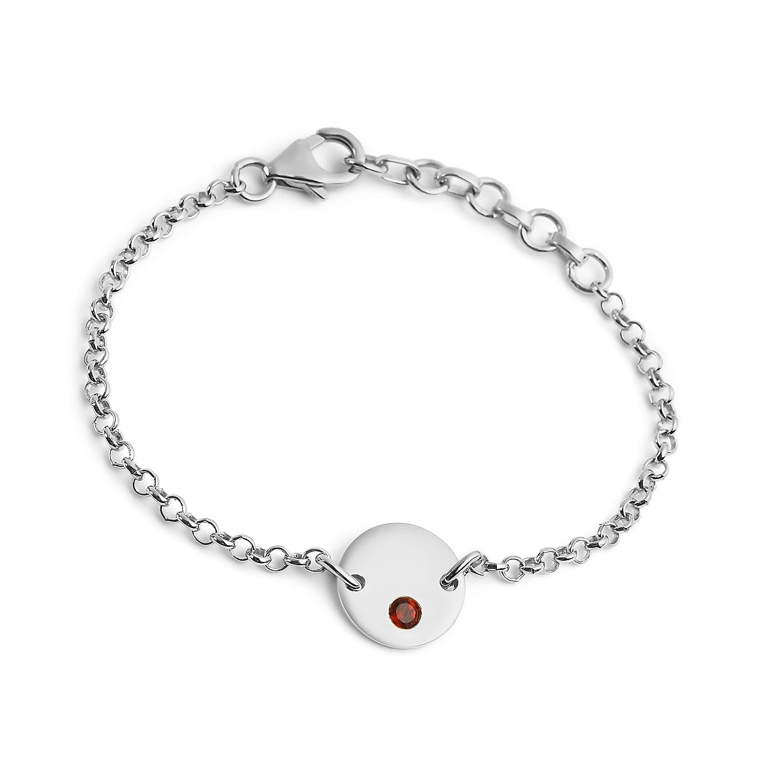 Mozambique Garnet Bracelet (Size 6 with Extender) in Platinum Overlay Sterling Silver