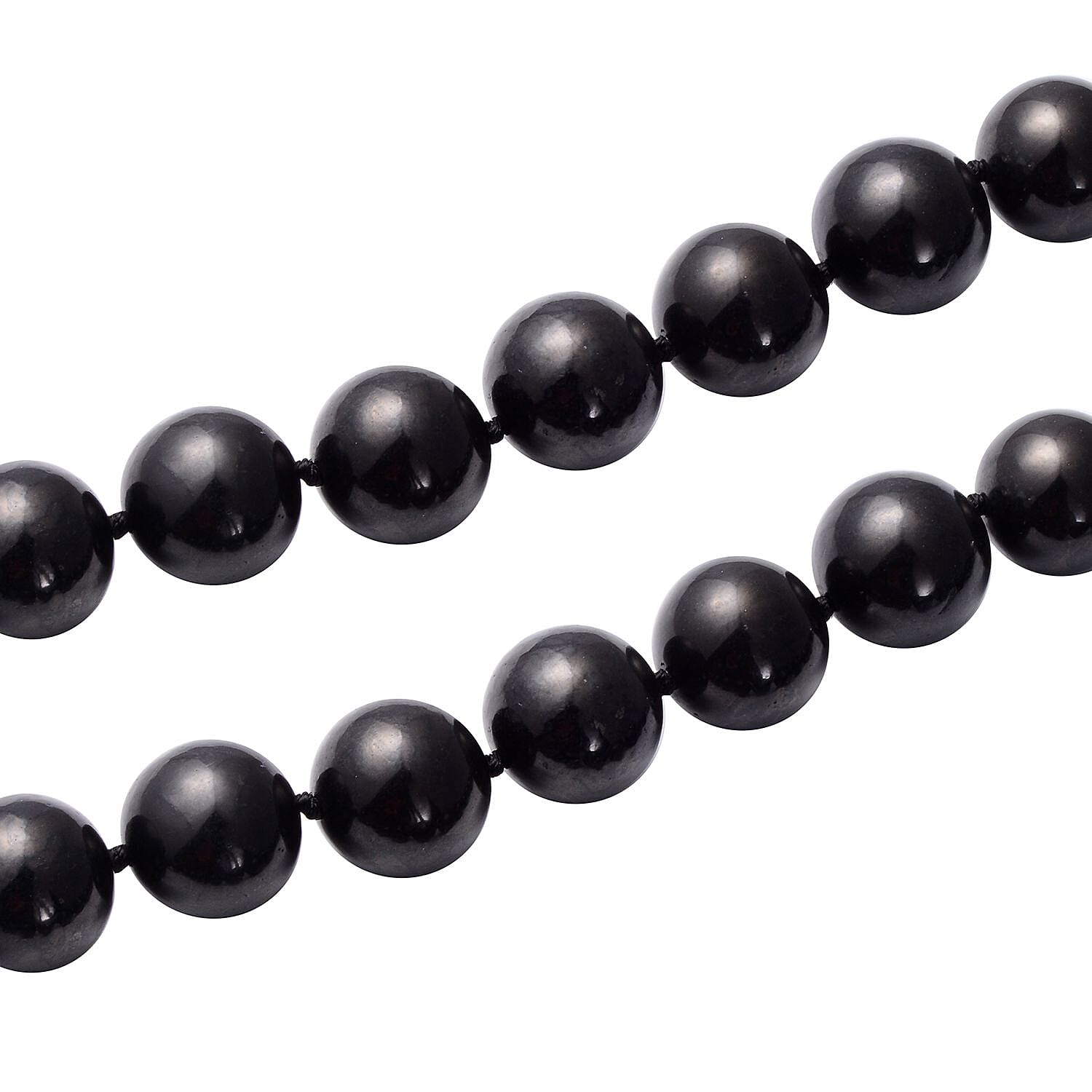 Gem Treasures - Shungite Necklace (Size - 20) in Rhodium Overlay Sterling Silver with Magnetic Clasp 735.50 Ct.