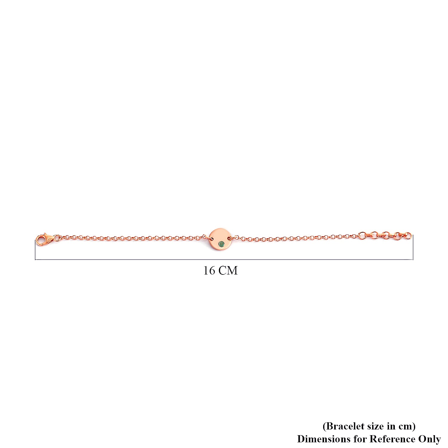 Kagem Zambian Emerald Bracelet (Size 5 with 1 inch Extender) in Rose Gold Overlay Sterling Silver Kagem Zambian Emerald Bracelet (Size 5 with 1 inch Extender) in Rose Gold Overlay Sterling Silver