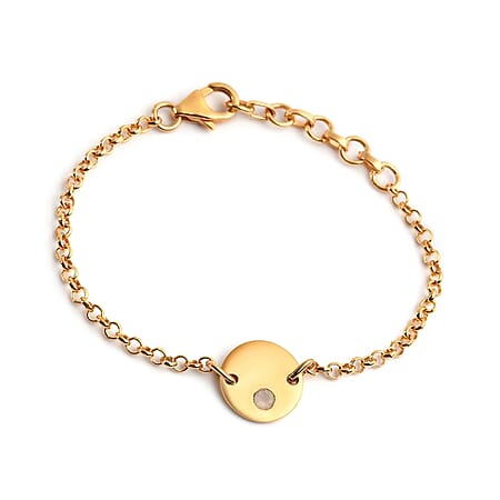 Sri Lankan White Moonstone Bracelet in Gold Plated Sterling Silver