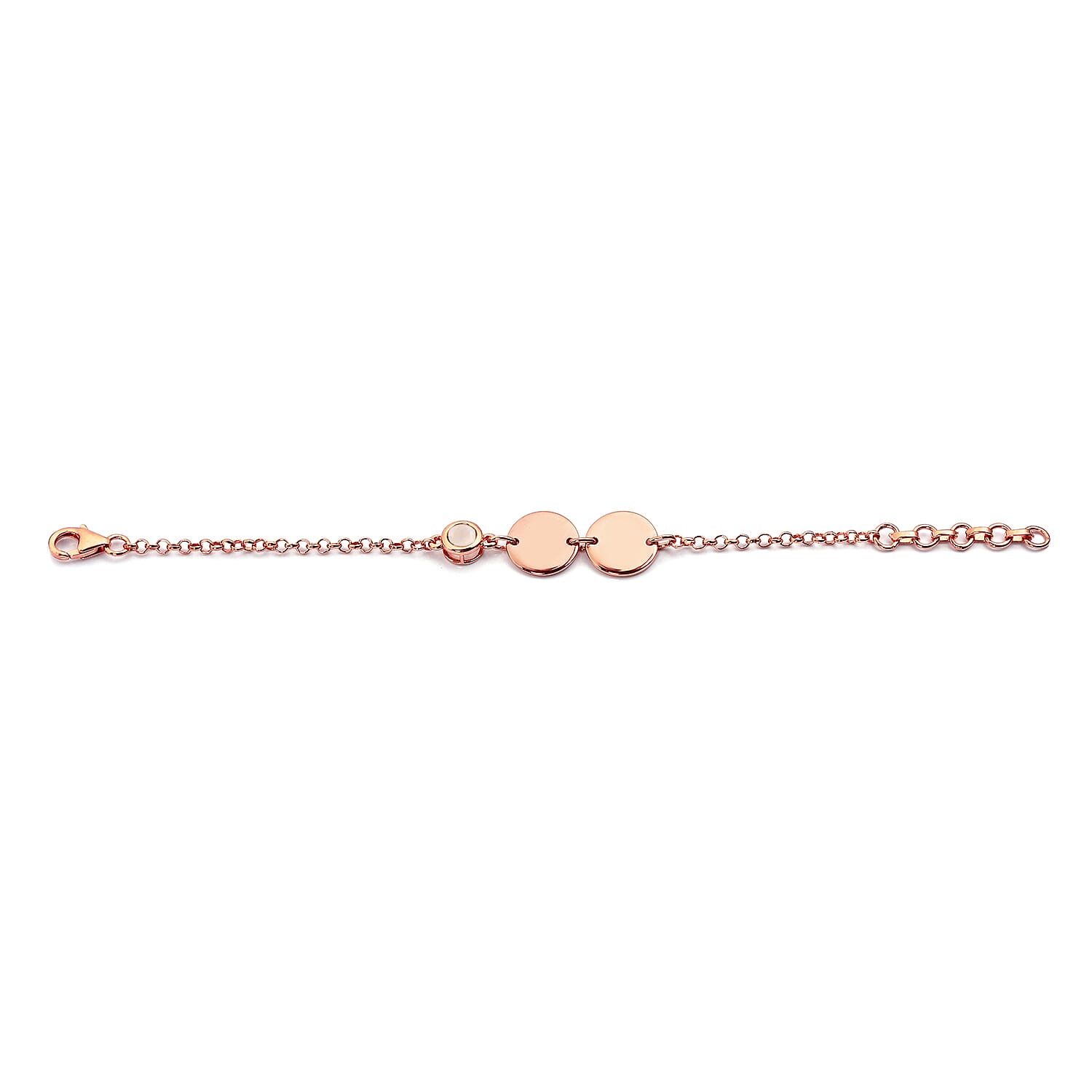 Sri Lankan White Moonstone Bracelet (Size 6 with Extender) in Rose Gold Overlay Sterling Silver