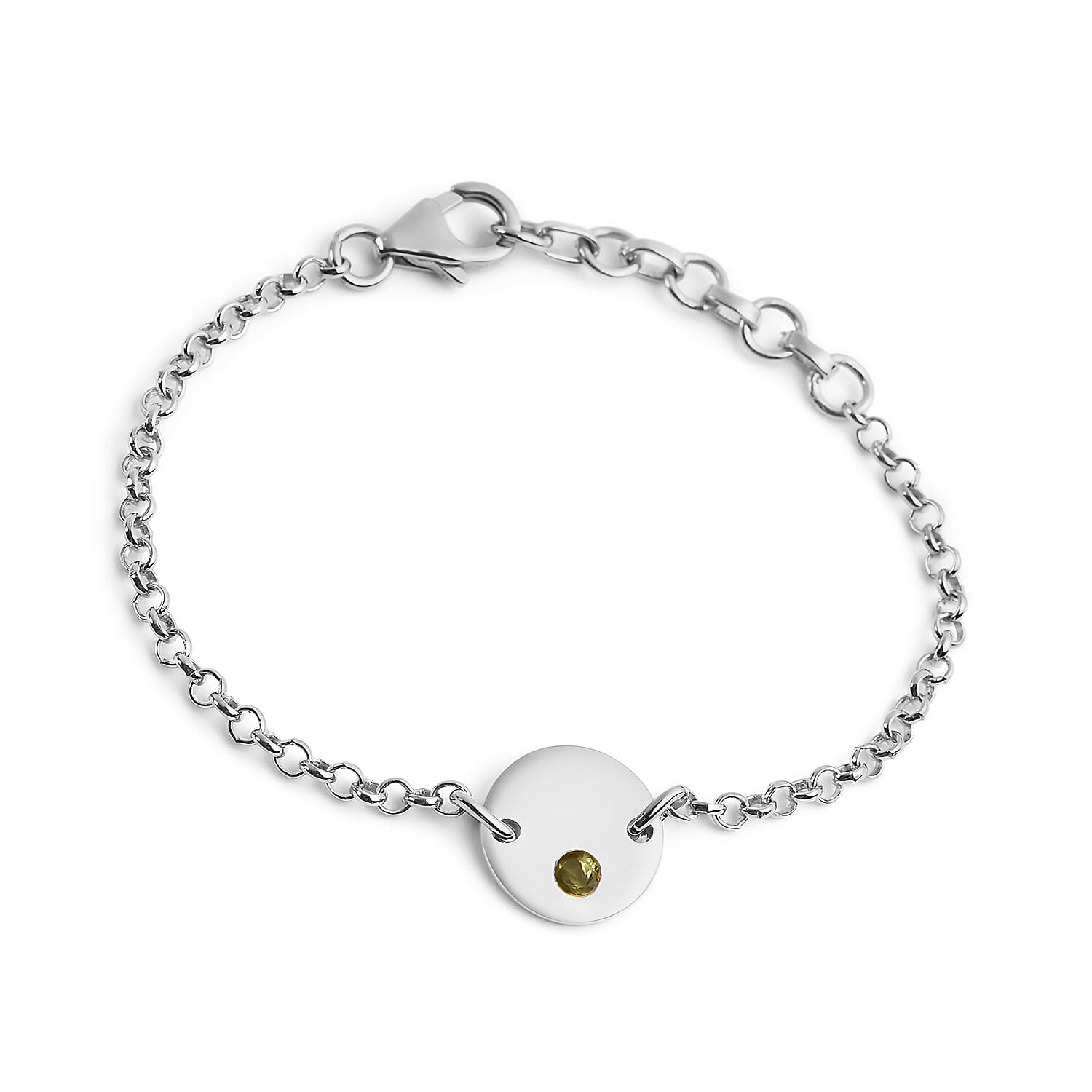 Natural Hebei Peridot Bracelet (Size 7.5 with Extender) in Platinum Overlay Sterling Silver