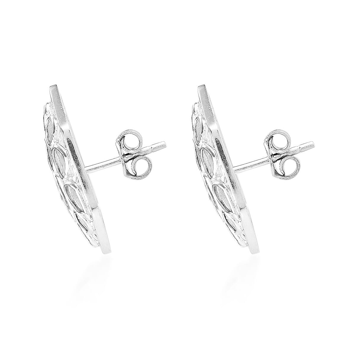 Polki Diamond Stud Earrings (with Push Back) in Platinum Overlay Sterling Silver 2.30 Ct.