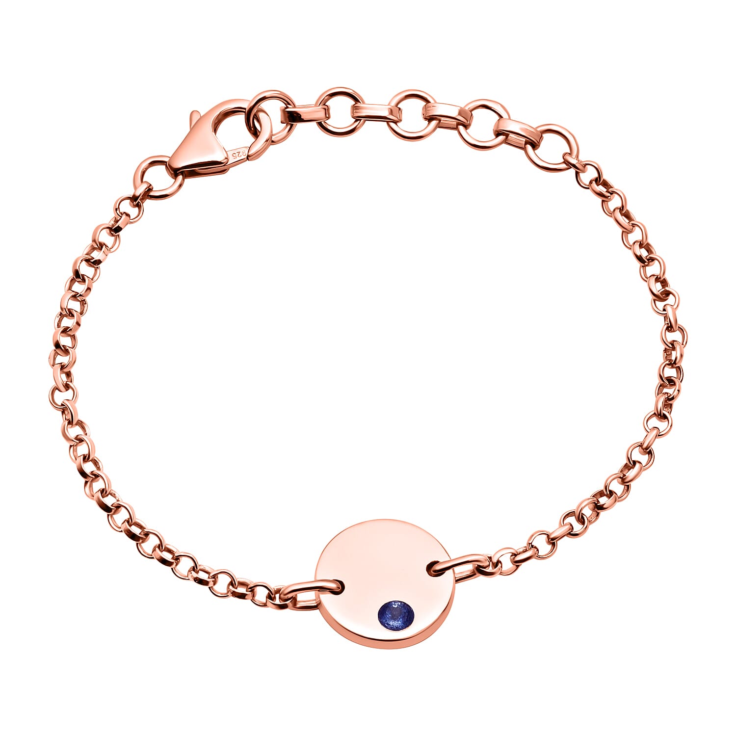 Masoala Sapphire (FF) Bracelet (Size 6 with Extender) in Rose Gold Overlay Sterling Silver