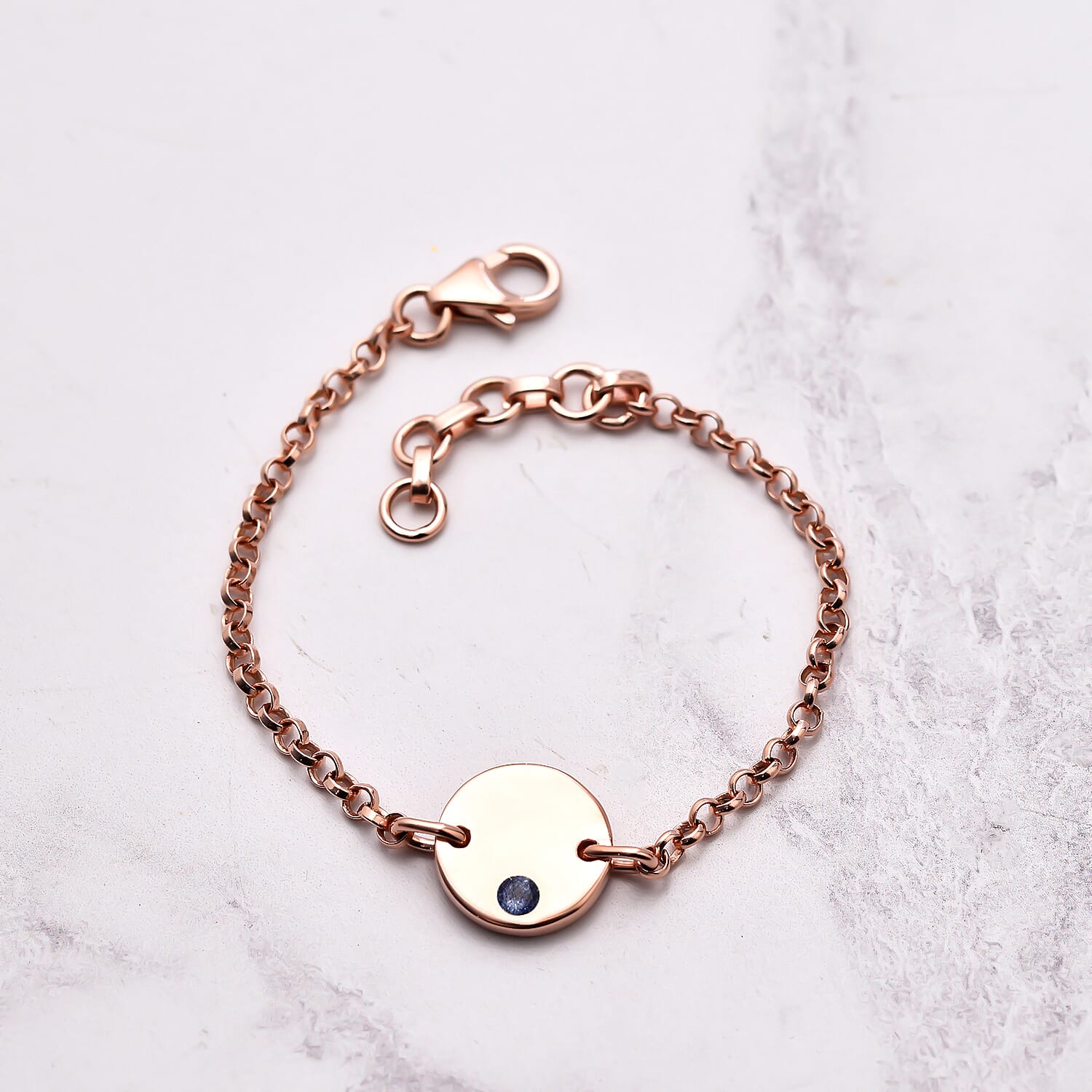 Masoala Sapphire (FF) Bracelet (Size 6 with Extender) in Rose Gold Overlay Sterling Silver
