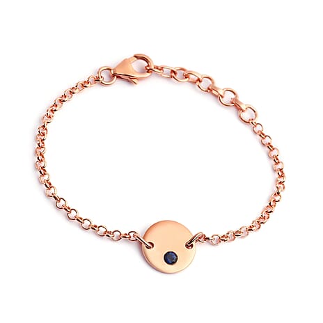 Masoala Sapphire (FF) Bracelet (Size 7.5 with Extender) in Rose Gold Overlay Sterling Silver