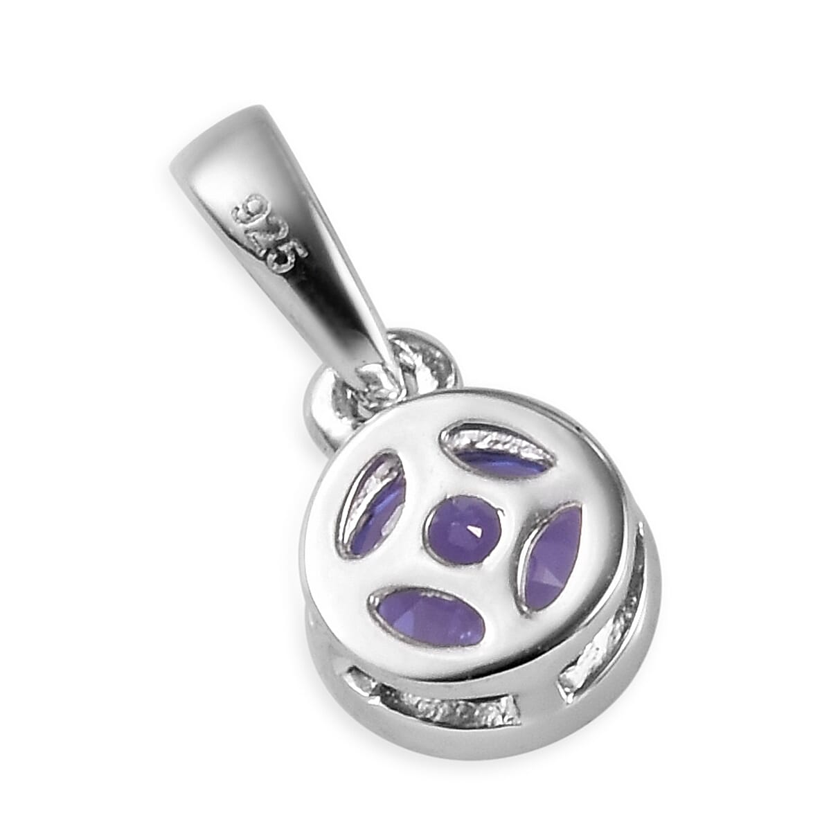 Tanzanite Pendant in Platinum Overlay Sterling Silver