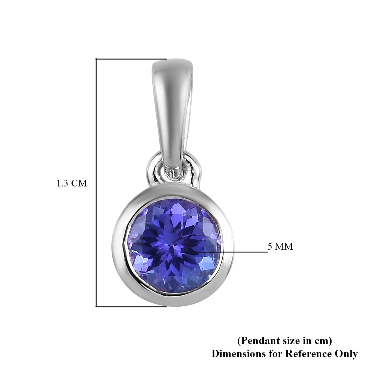 Tanzanite Pendant in Platinum Overlay Sterling Silver