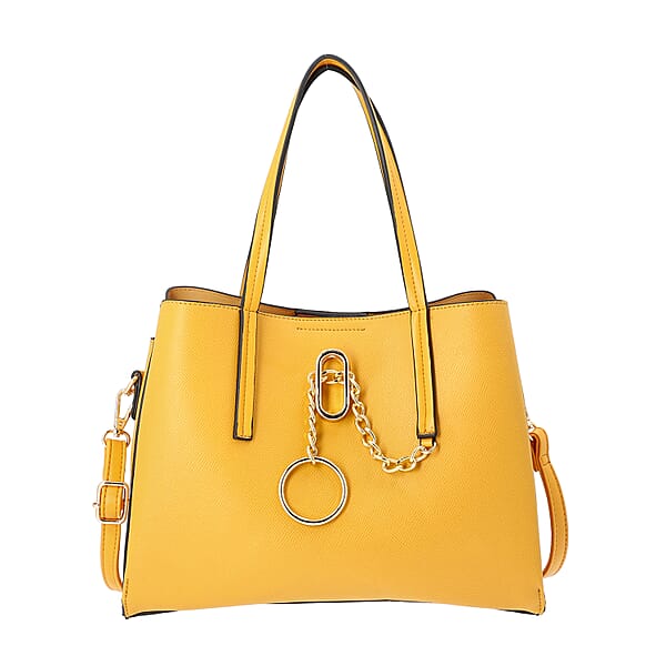 LOCK SOUL Tote Handbag with Detachable Shoulder Strap 31x13x23cm Yellow