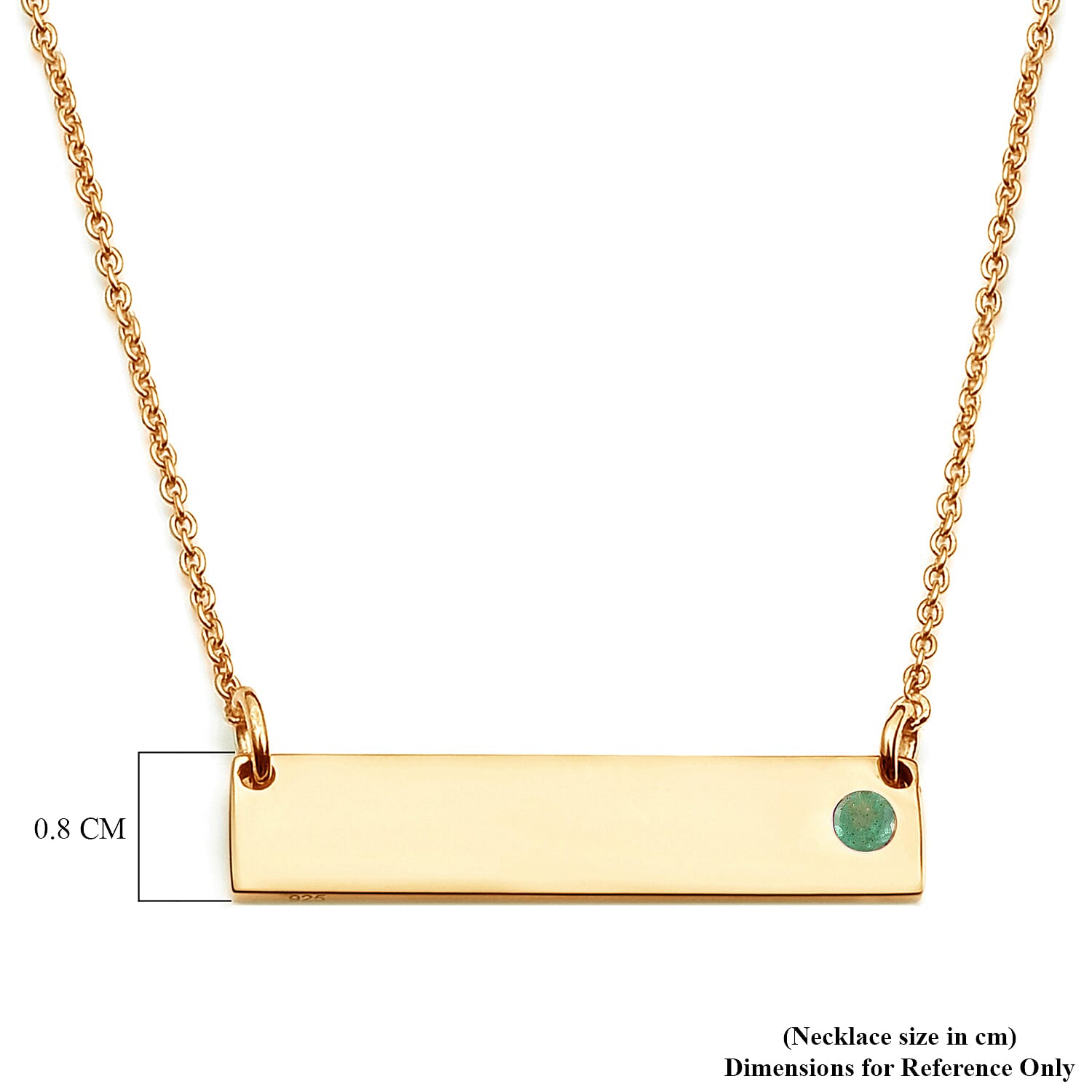 Brazilian Emerald 14K Gold Over Sterling Silver Necklace (24 in) TGW 0.085 ctw  0.085  Ct.