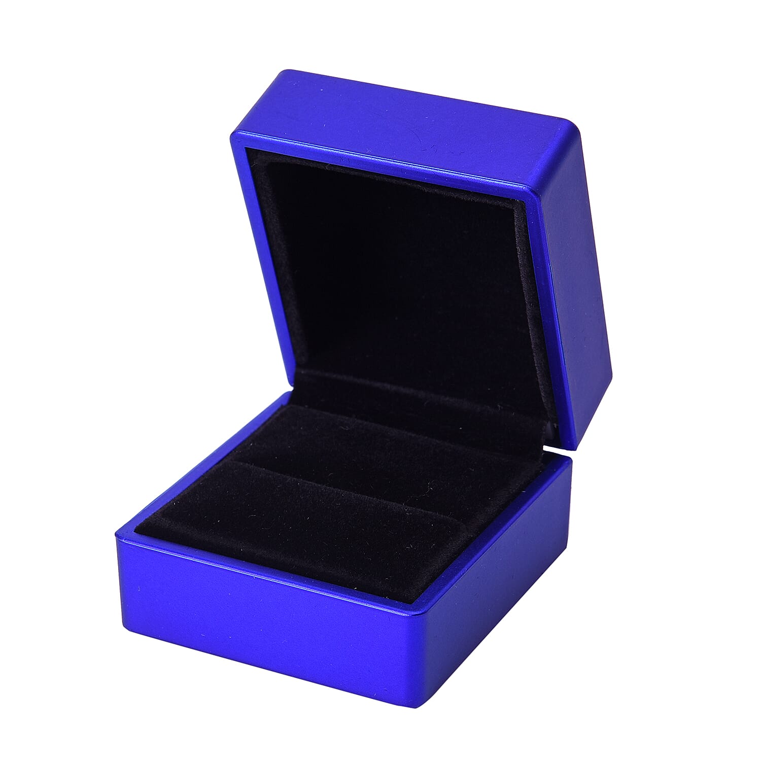 Stocking Filler Gift Idea - Solid Blue Colour Ring Box with LED Light (Size 6.3x6x5 Cm)