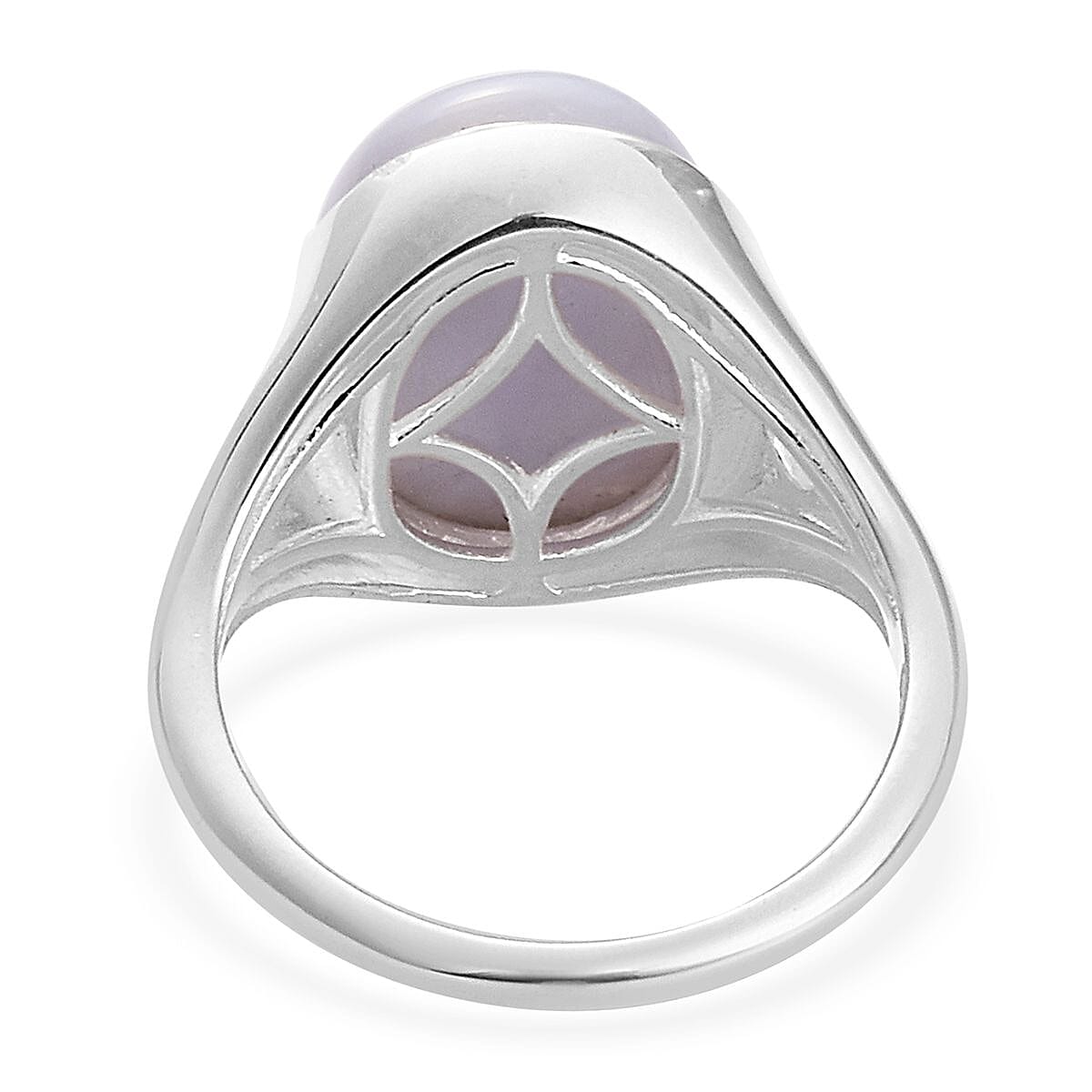 Blue Lace Agate, Natural Cambodian Zircon Ring in Sterling Silver 5.75 Ct.