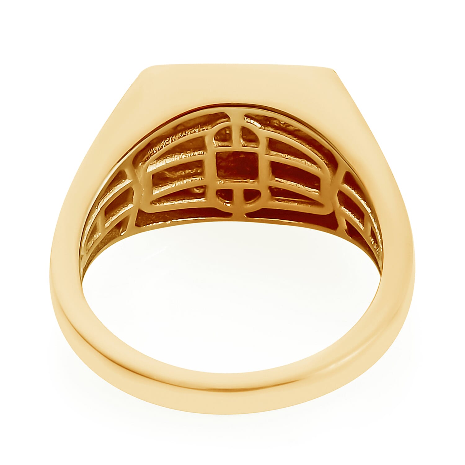14K Gold Overlay Sterling Silver Square Signet Ring