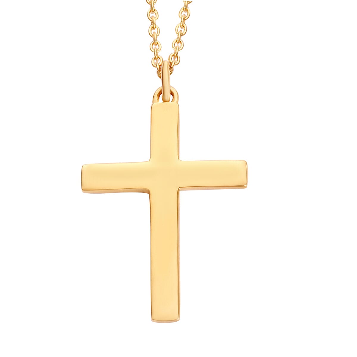 14K Gold Overlay Sterling Silver Cross Pendant