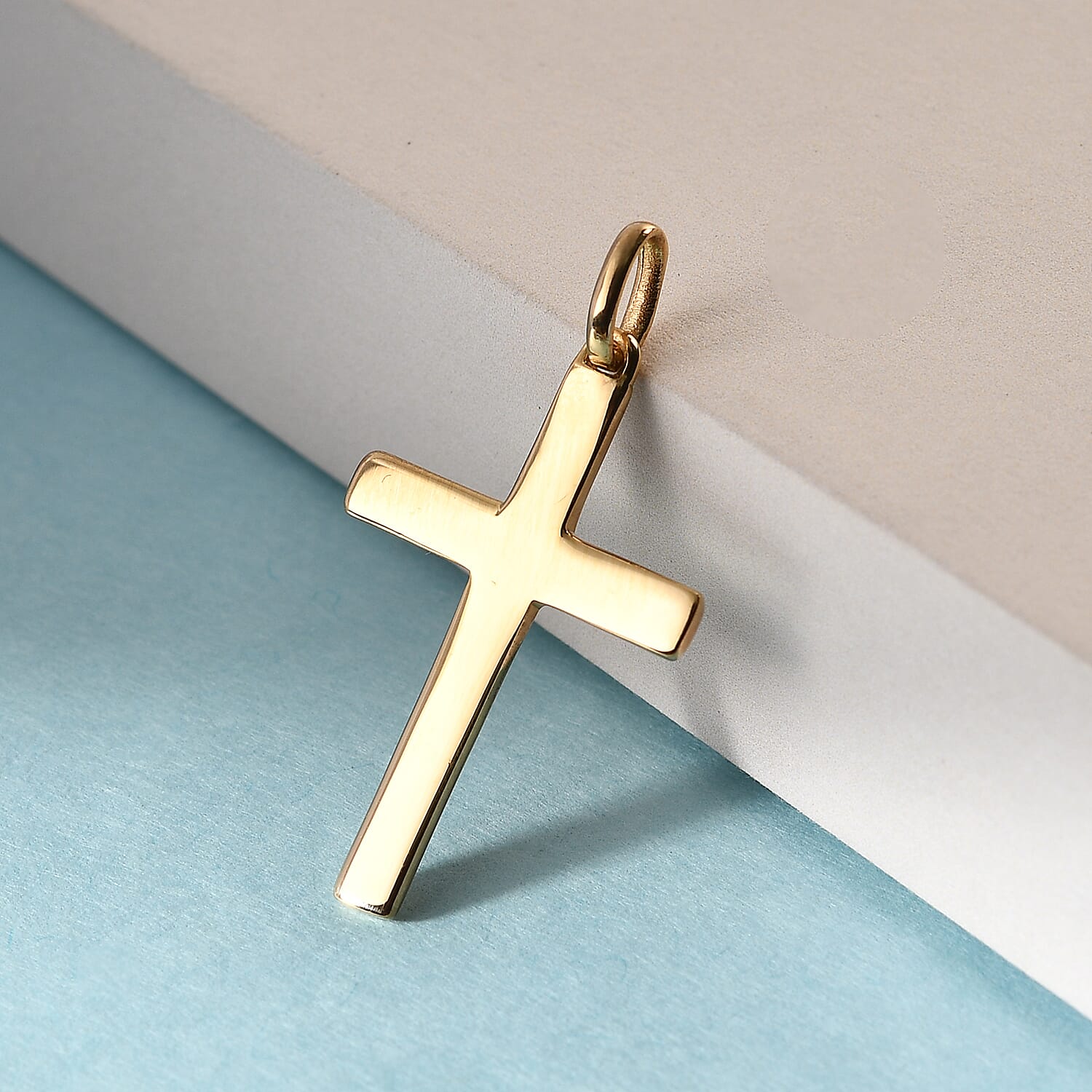 14K Gold Overlay Sterling Silver Cross Pendant