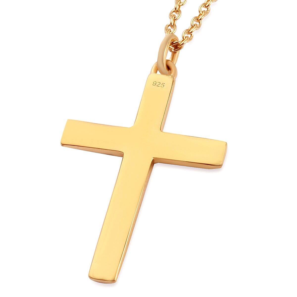 14K Gold Overlay Sterling Silver Cross Pendant