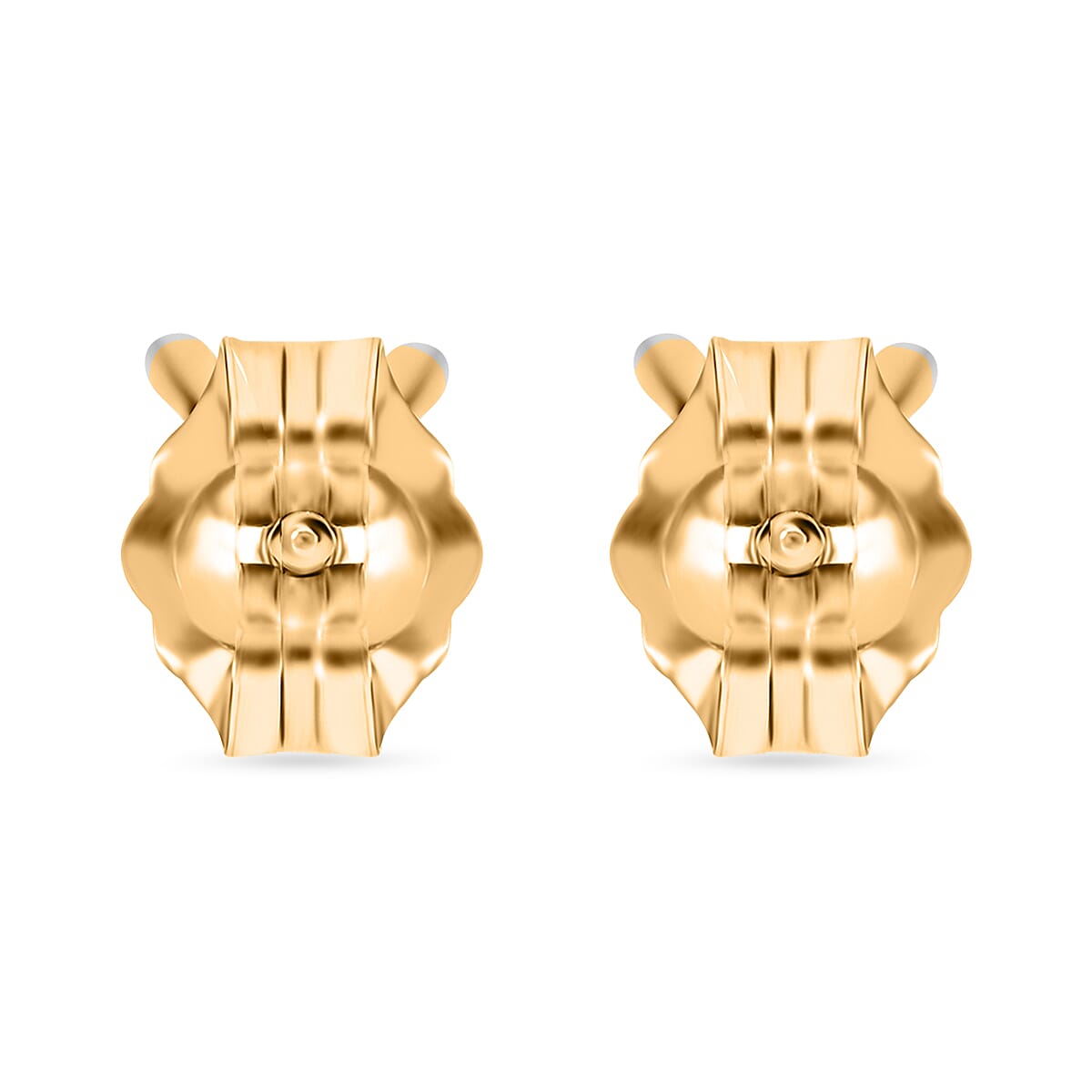 9K Yellow Gold SGL Certified Diamond (I3-G-H) Square Stud Earrings (with Push Back) 0.25 Ct.