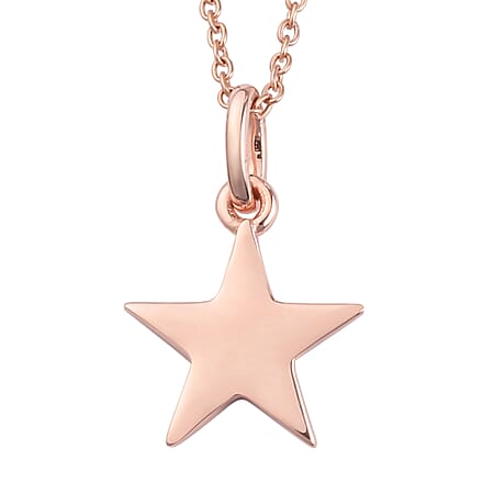 Star Pendant With Chain in Rose Gold Plated Sterling Silver