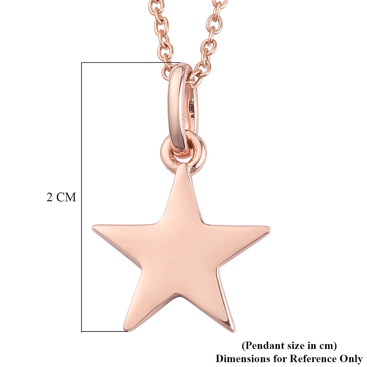 Rose Gold Overlay Sterling Silver Pendant With Chain (Size 18)