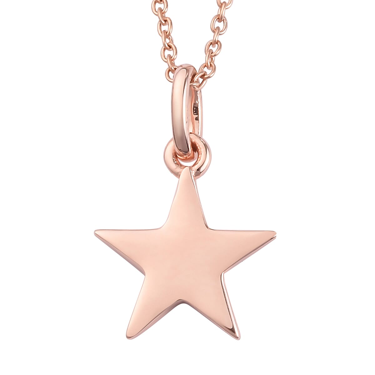 Rose Gold Overlay Sterling Silver Pendant With Chain (Size 18)