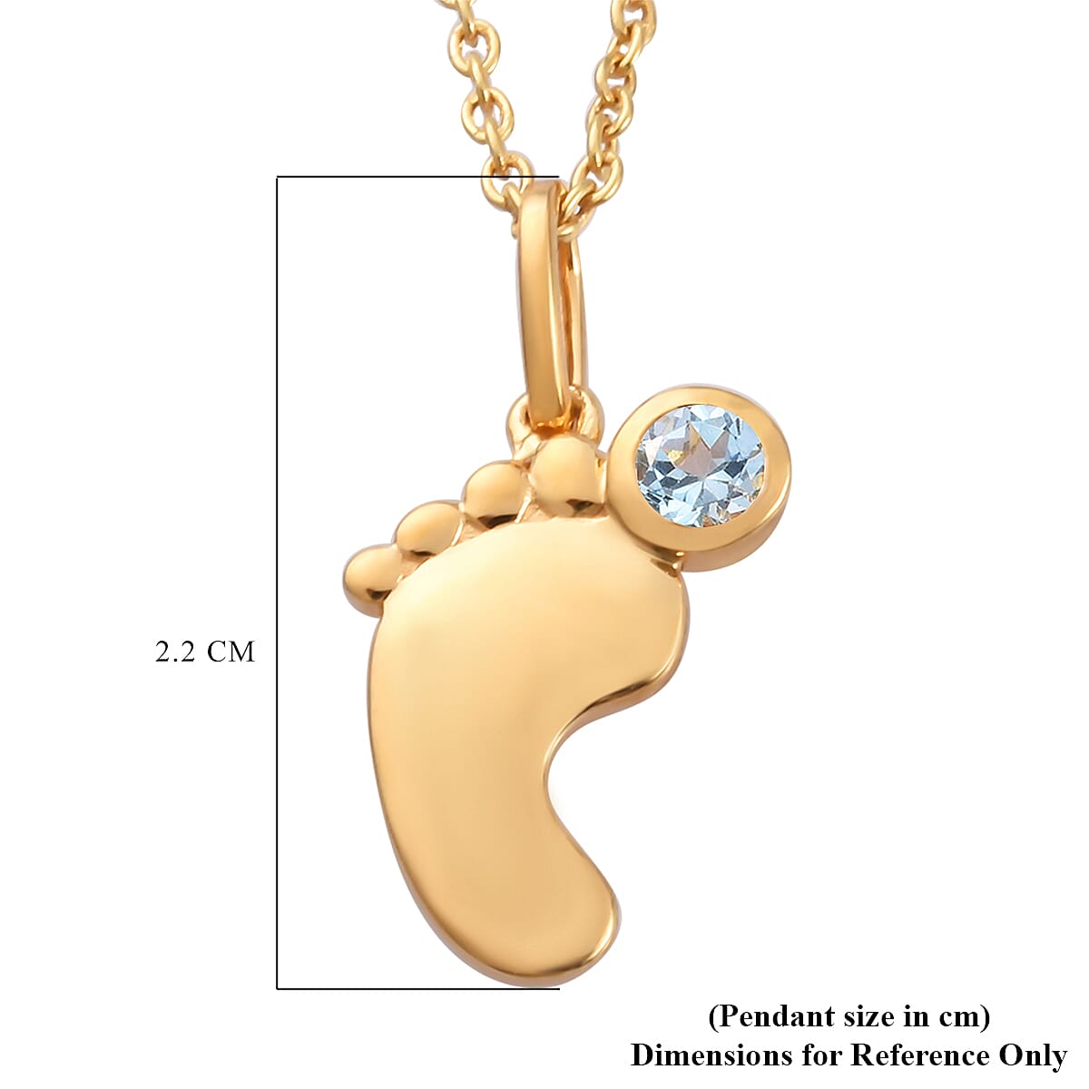 Aquamarine Pendant with Chain (Size 18 With 2 Inch Extender)  In Gold Overlay Sterling Silver