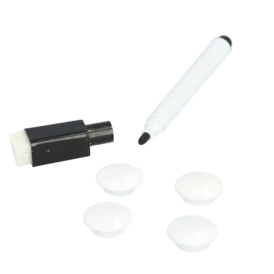 Daily Planner Dry-Erase and Cork Board (included- Magnetic Marker with Eraser Cap, 4 Magnet) (Size 60x40cm) - White