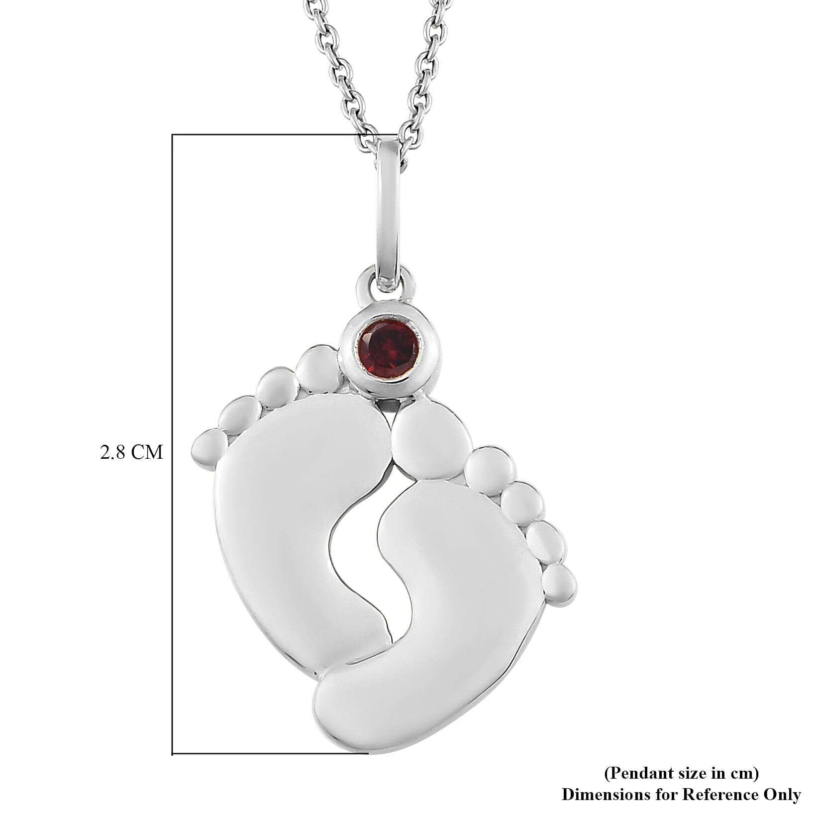 Mozambique Garnet Pendant With Chain in Platinum Overlay Sterling Silver, Silver wt 4.90 Gms Mozambique Garnet Pendant With Chain in Platinum Overlay Sterling Silver, Silver wt 4.90 Gms