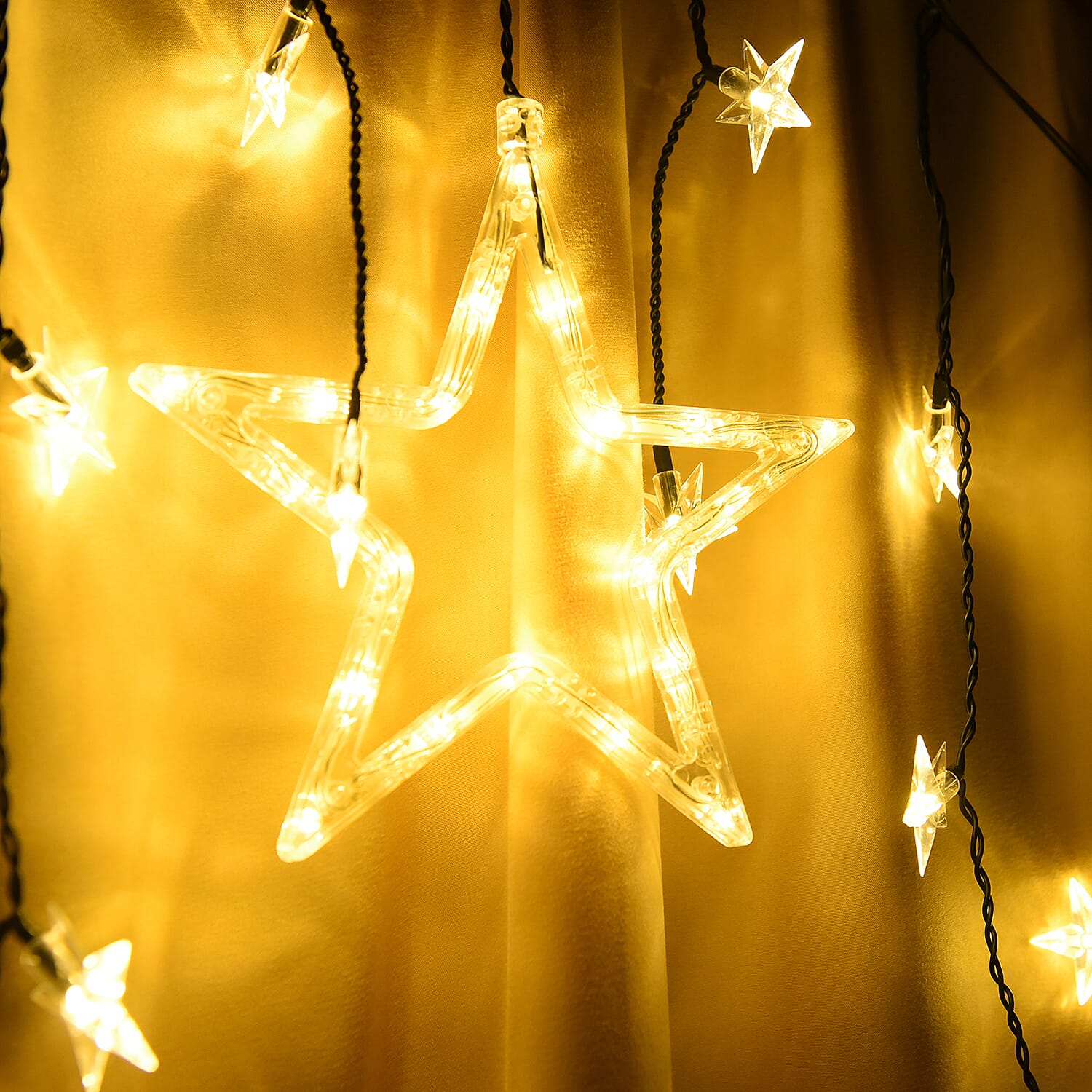 Christmas Decoration- LED Star String Lights with a Plug (Size 140cm)