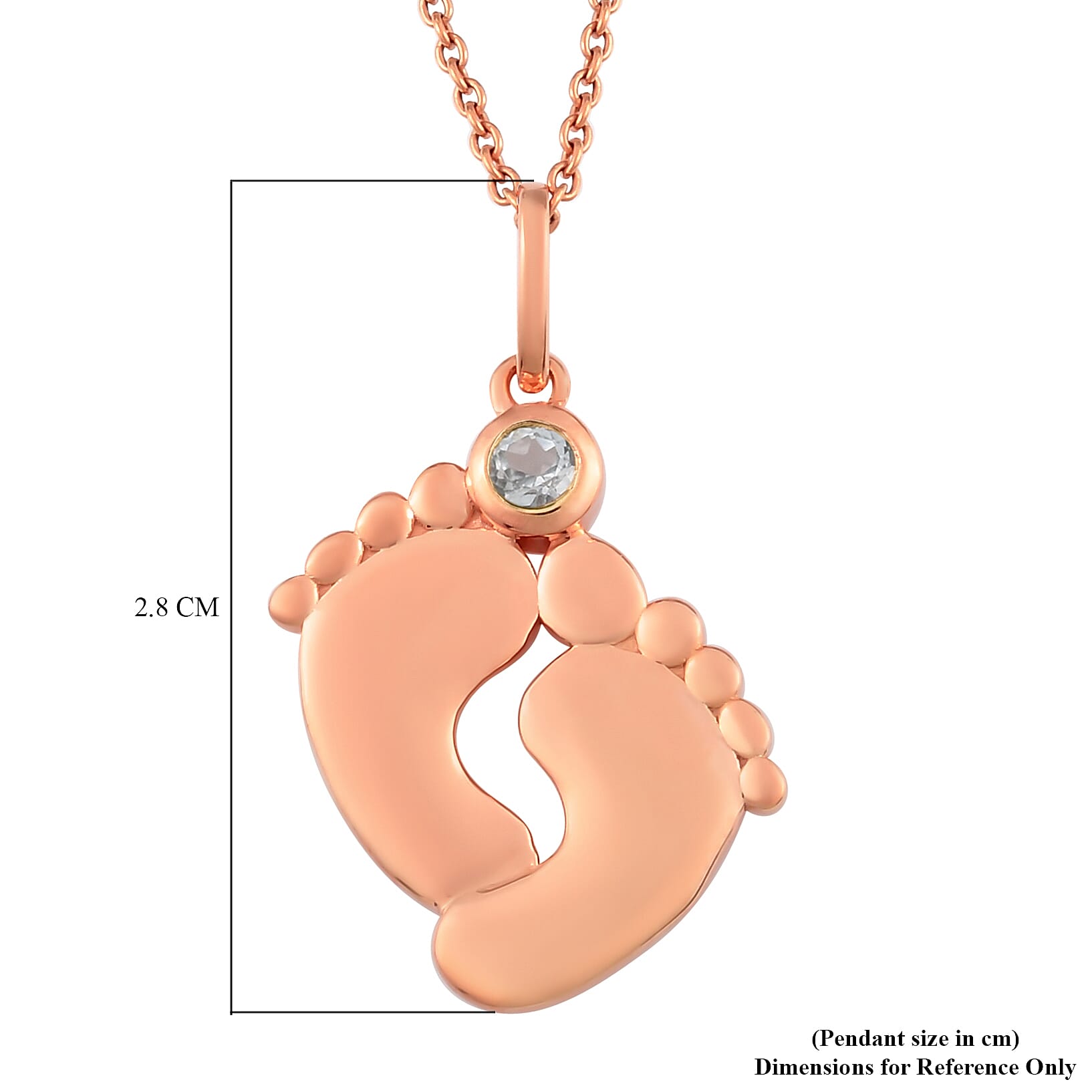 Brazilian Aquamarine Pendant With Chain (Size 16 with 2 inch Extender) in Rose Gold Overlay Sterling Silver. Wt. 5.40 Gms.