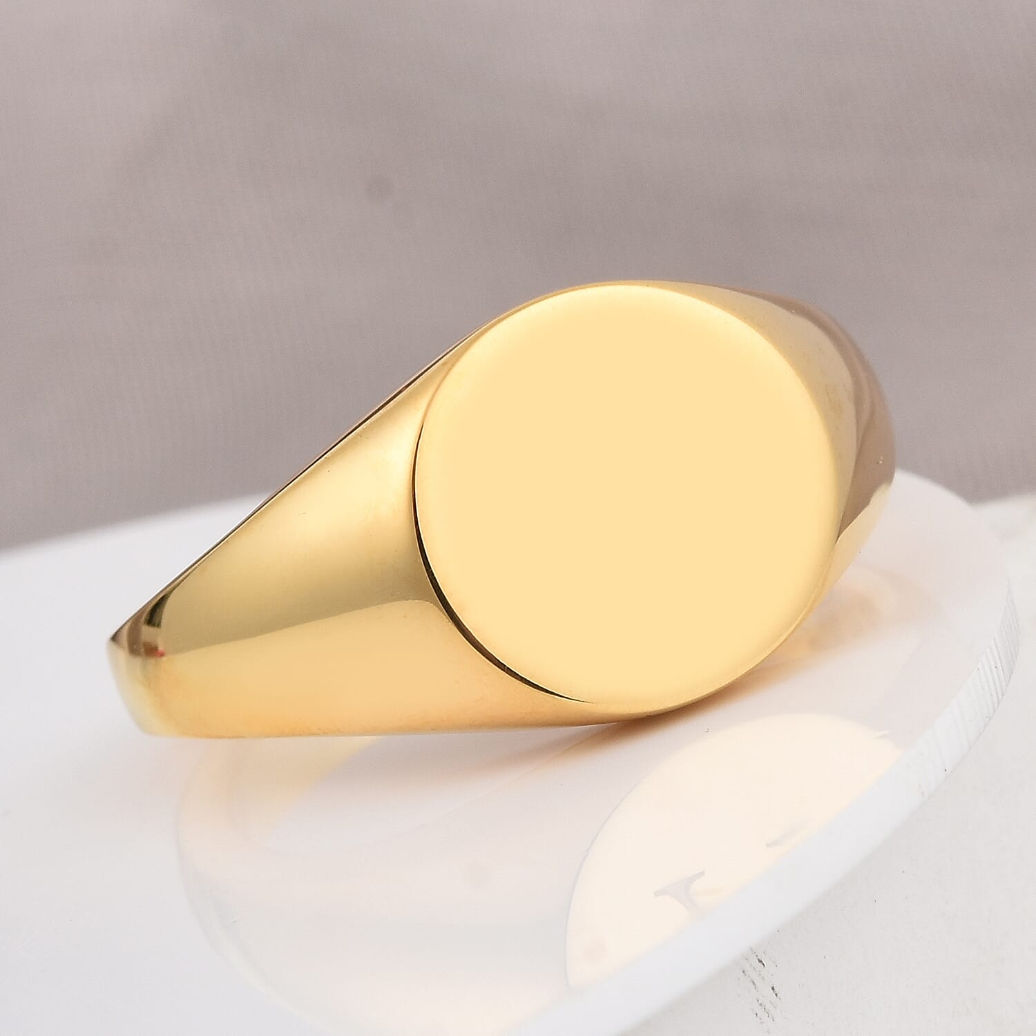 14K Gold Overlay Sterling Silver Signet Ring